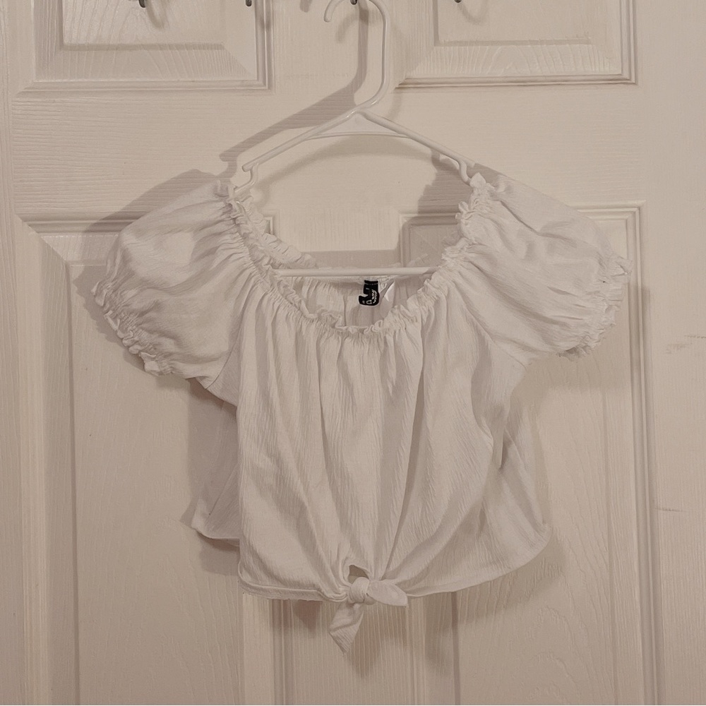 h&m puffy sleeve elegant crop top